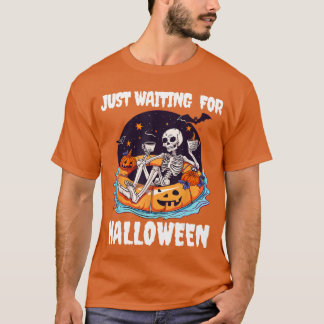 Camiseta Skeleton Summer Spooky Vibes Just Waiting For Hall
