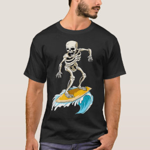 Camiseta Skeleton Surfer Surfboard Beach Summer Waves Surf