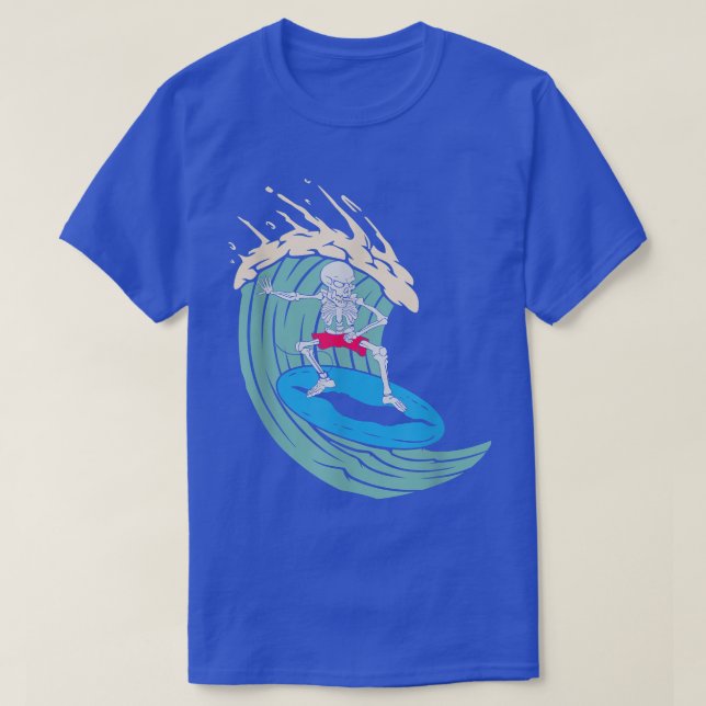 Camiseta Skeleton Surfing Halloween Surfer Wave Ride (Diseño del anverso)