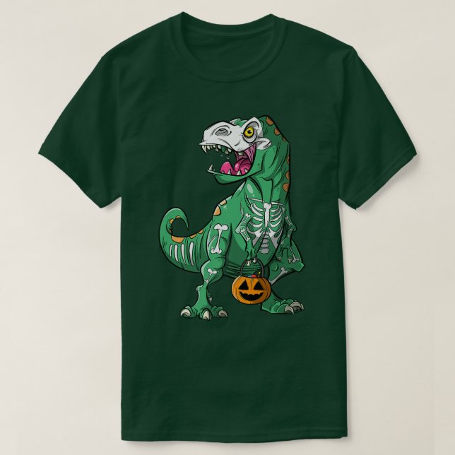 Camiseta Skeleton T Re Dinosaur Halloween  (Diseño del anverso)
