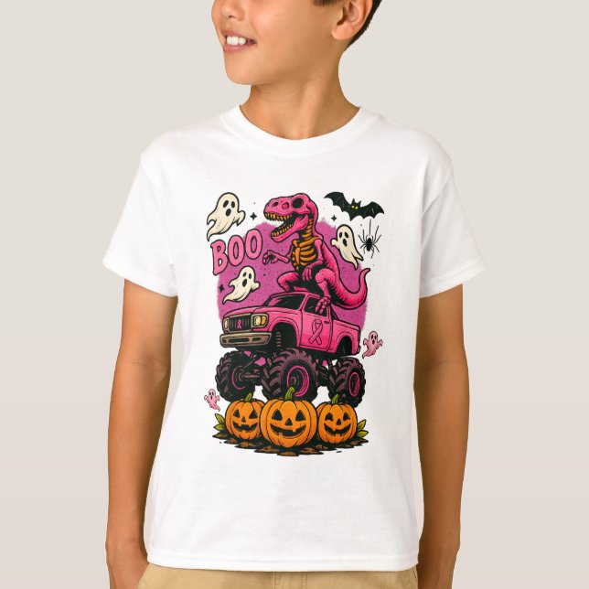 Camiseta Skeleton T Rex Dinosaurio Monster Truck Brea (Anverso)