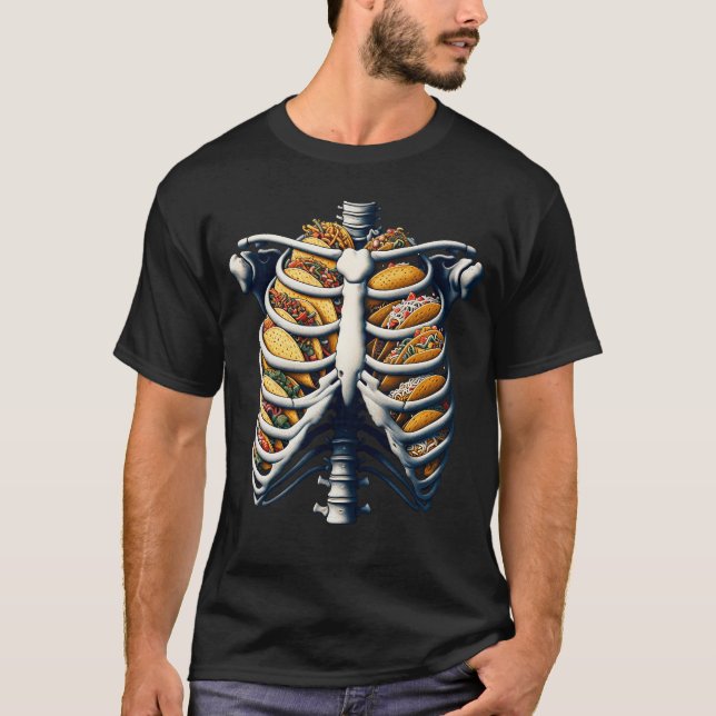 Camiseta Skeleton Tacos Lover Cinco De Mayo Fiesta (Anverso)