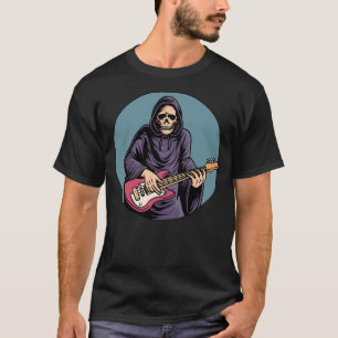 Camiseta Skeleton Tatuaje De Burro De Guitarra De Bass