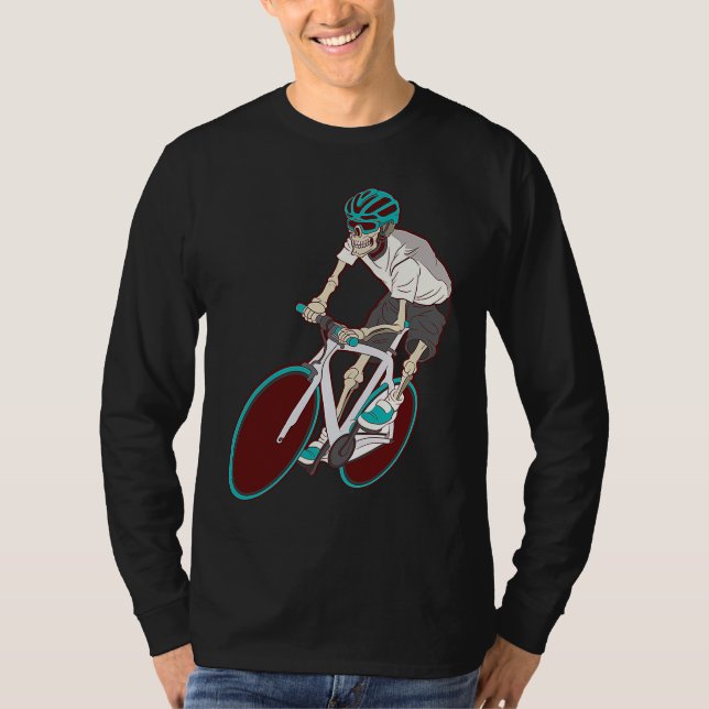 Camiseta Skeleton that drives a road bike (Anverso)