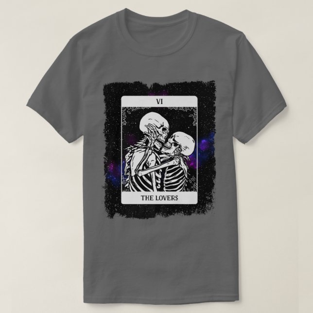 Camiseta Skeleton The Lovers Tarot Card Deck Galay Design M (Diseño del anverso)
