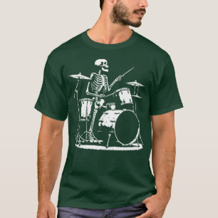 Camiseta skeleton toca los tambores