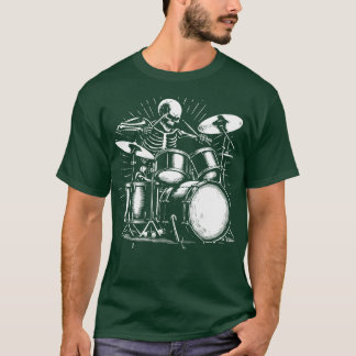 Camiseta skeleton toca los tambores 1