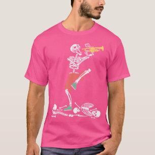 Camiseta Skeleton Trumpeter Player Music Lover
