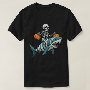 Camiseta Skeleton viajando a la momia tiburona Halloween