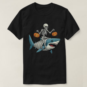 Camiseta Skeleton viajando a la momia tiburona Halloween