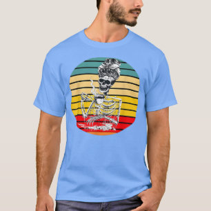Camiseta Skeleton Vintage Beber café Lover Funny Retro