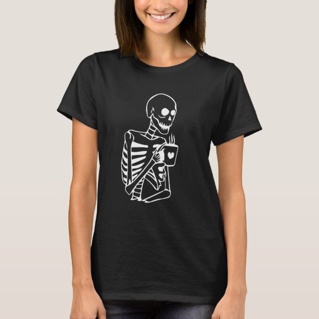 Camiseta Skeleton Vintage Sonriente Skull beber (Anverso)