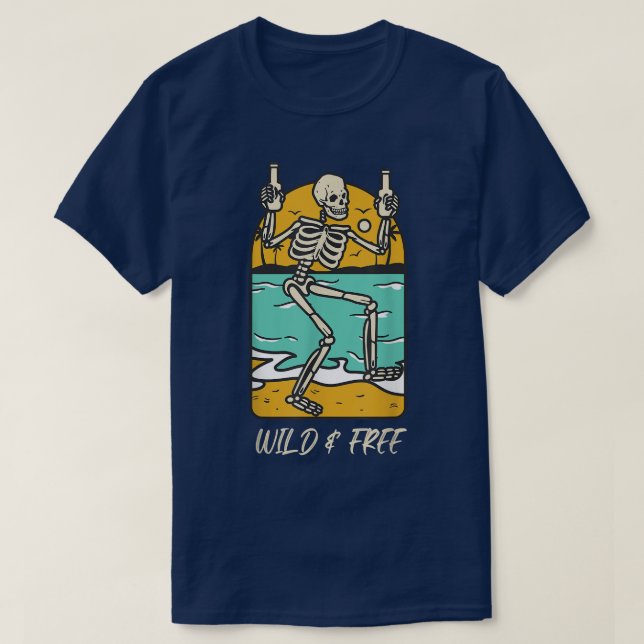Camiseta Skeleton WILD & FREE  (Diseño del anverso)