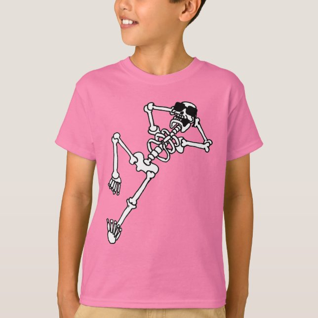 Camiseta Skeleton with sunglasses resting. (Anverso)