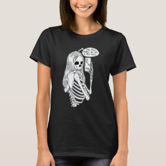 Camiseta Skeleton Woman with Cell Phone Taking Selfie Skull