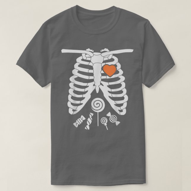 Camiseta Skeleton X Ray Candy Rib Cage Halloween T  (Diseño del anverso)
