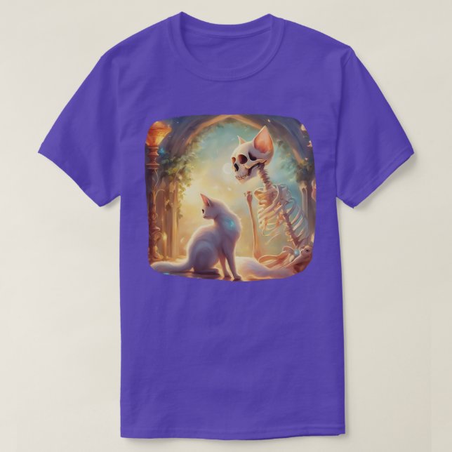 Camiseta Skeleton Y Cat Mejores Amigos Gatitos Graciosos Ga (Diseño del anverso)