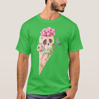 Camiseta Skeleton Yummy Ice Cream Cone Eyeball Spider Bat H