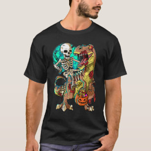 Camiseta Skeleton Zombie Rex Halloween niños Calabaza Dinos