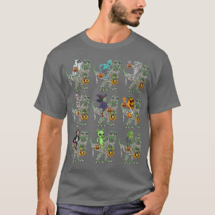 Camiseta Skeleton Zombie Vampire Riding Mummy T Re Hallowee