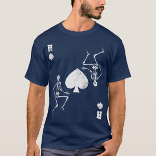 Camiseta Skeletons Ace Of Spades Card Póquer Vintage gótico