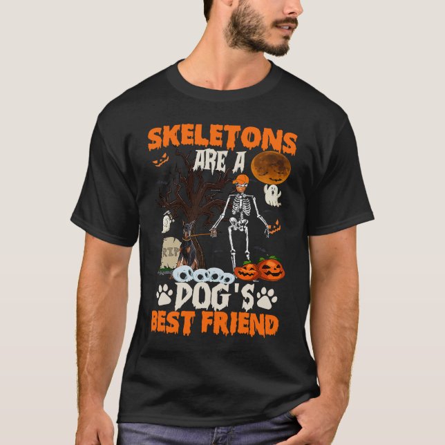 Camiseta Skeletons Dobermann es amigo de divertidos Cos de  (Anverso)