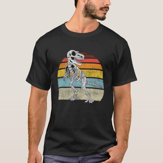 Camiseta Skeletum T Rex Bones Dino Fossil Retro St (Anverso)
