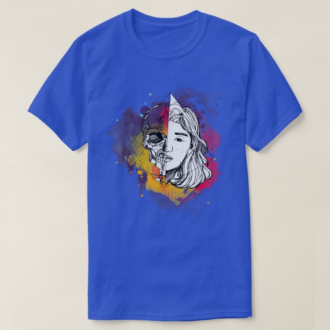 Camiseta Skelita anime dibujada a mano con salpicadura de c (Diseño del anverso)