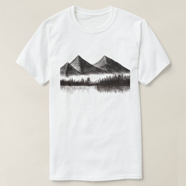 Camiseta Sketch de montaña (Diseño del anverso)