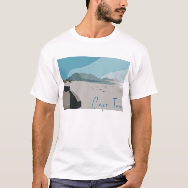 Camiseta Sketch oceánico de la montaña de la Mesa de Ciudad (Anverso)