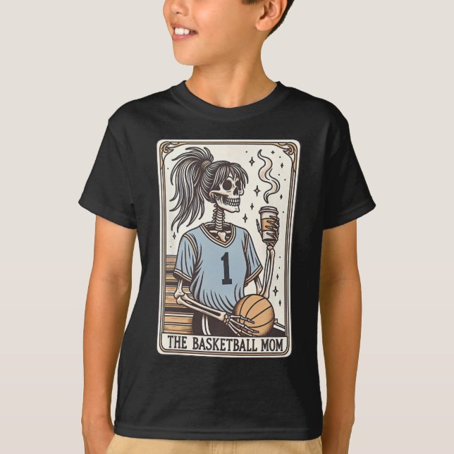 Camiseta Sketll Mom Tarot Card Skeleton Halloween Witchy Vi (Anverso)