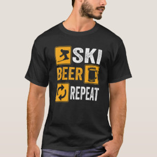 Camiseta Ski Beer Repetir el esquí cuesta abajo