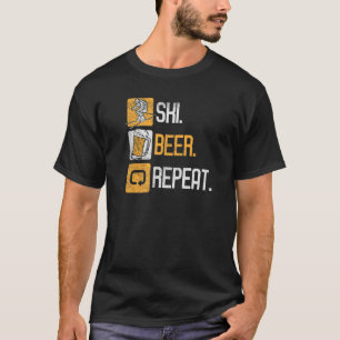 Camiseta Ski Beer Repetir invierno Nieve Deportes Alpino Nó