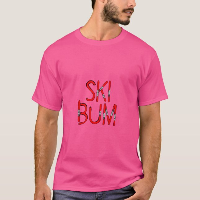 Camiseta Ski Bum Skis Divertido Deportes De Invierno (Anverso)