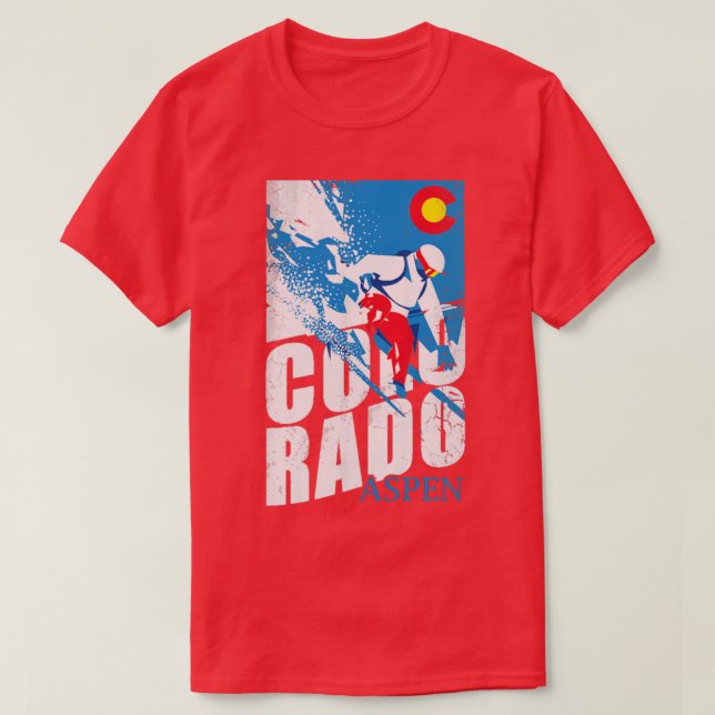 Camiseta Ski Colorado Aspen Esquí Vacaciones Deportivas de  (Diseño del anverso)