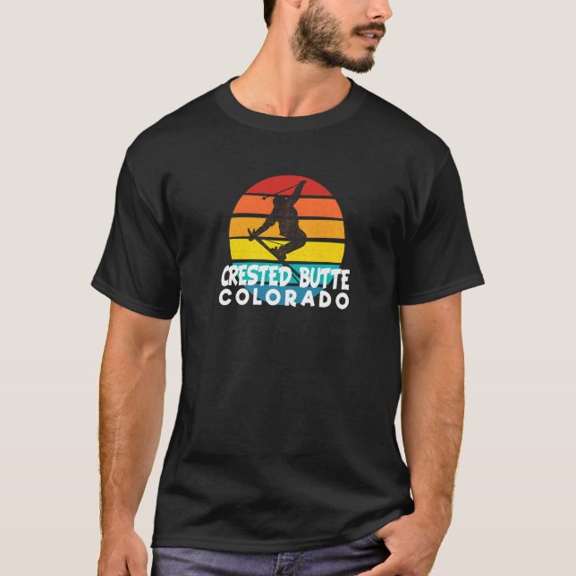 Camiseta Ski Crested Butte 70s 80s Throwback Crested Butte (Anverso)