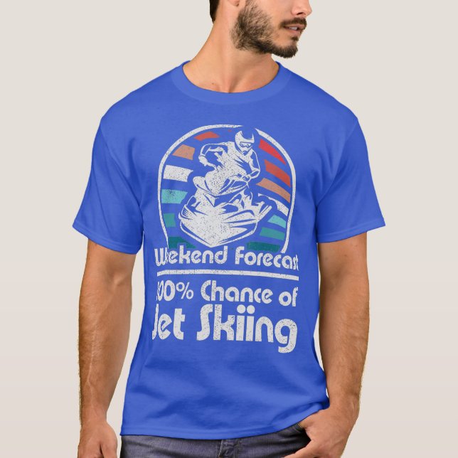 Camiseta Ski divertida Retro 70 de Weekend Forecast Jet Ski (Anverso)