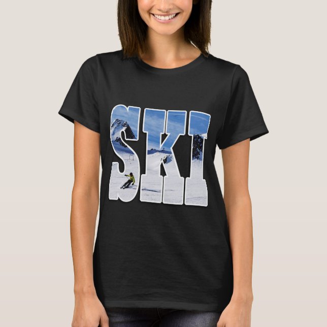 Camiseta SKI - Gift for Skier Typography Design (Anverso)