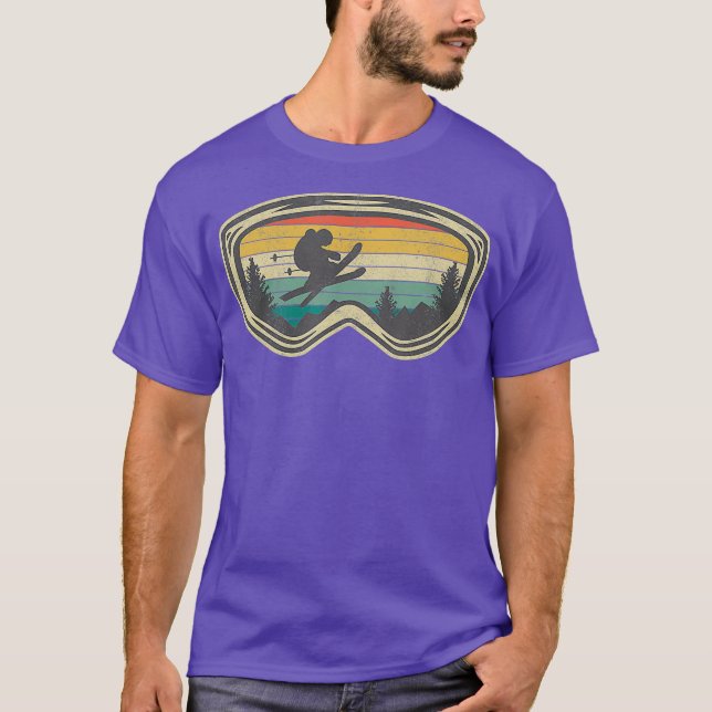 Camiseta Ski Goggles Mountain Snow Skiing Retro Winter (Anverso)
