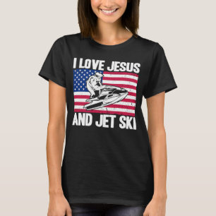 Camiseta Ski Jet Me Encanta Jesús Y La Bandera Americana De