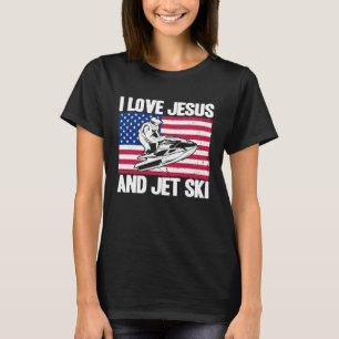 Camiseta Ski Jet Me Encanta Jesús Y La Bandera Americana De