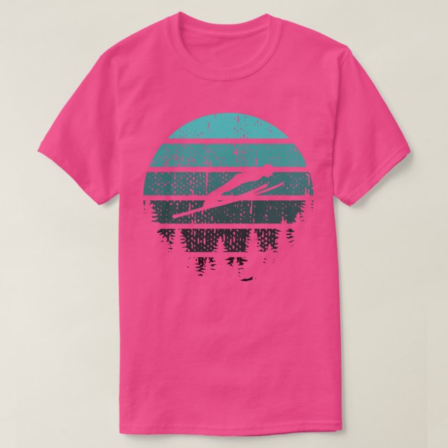 Camiseta Ski Jumper Ski Jumping Retro (Diseño del anverso)
