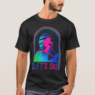 Camiseta Ski Let's Ski Mountain Skiing Snowboard Retro Wint