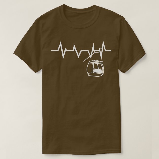 Camiseta Ski Lift Heartbeat Skier (Diseño del anverso)