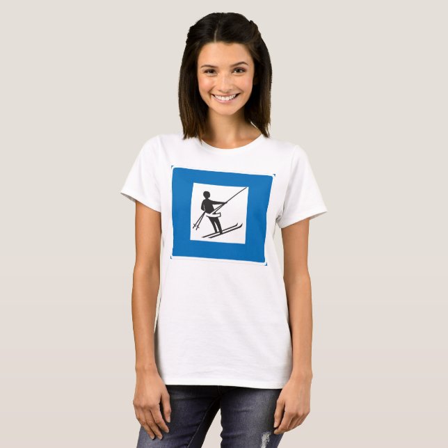 Camiseta Ski Lift Sign Womens T-Shirt (Anverso completo)