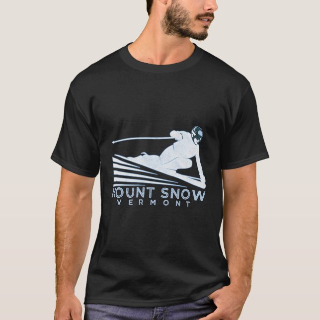 Camiseta Ski Mount Snow Vt Ilustracion Snow Ski (Anverso)