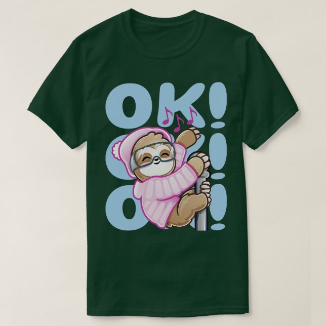 Camiseta Ski Rave Sloth Kid Baby Dance Ok (Diseño del anverso)
