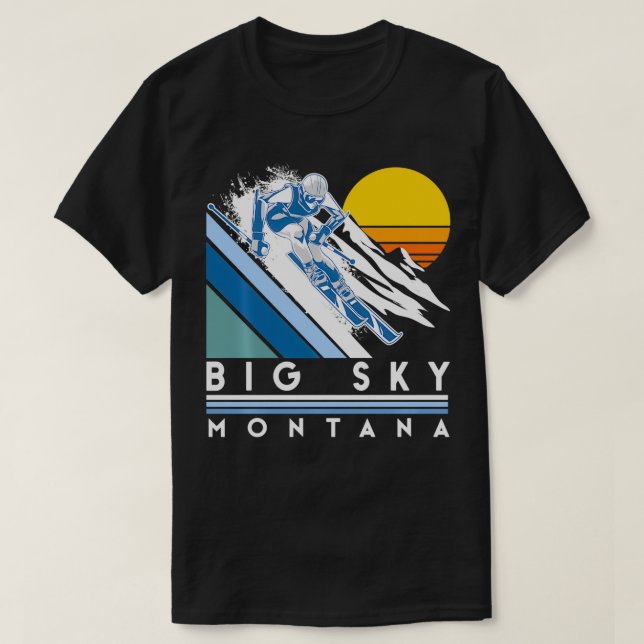 Camiseta Ski Retro Big Sky Montana (Diseño del anverso)