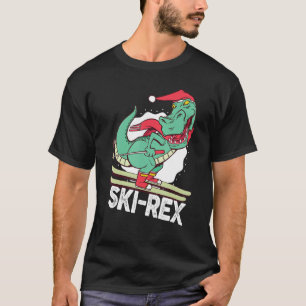 Camiseta Ski-Rex Divertido Trex Dinosaur Esquiar Shirt Para