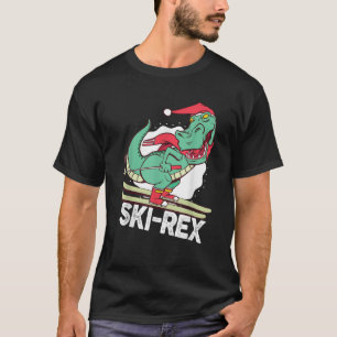 Camiseta Ski Rex Funny Trex Dinosaur Esquiar Shirt Para Niñ
